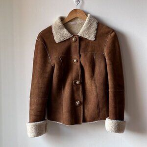 Sherpa Brown and Tan Authentic Leather Jacket